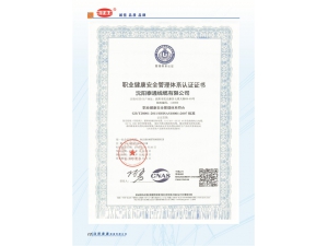 職業(yè)健康安全管理體系認(rèn)證證書(shū)